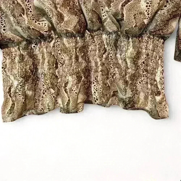 Apostrophe Petite Women's XL Snake Print Blouse Multicolor V-Neck - Picture 2 of 7